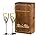 Crystal Champagne Flutes with Set of 2  Champagne Glasses with Wooden Gift Box